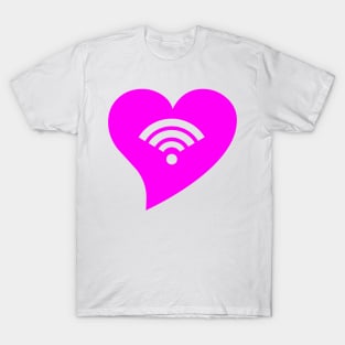 Pink WiFi Heart T-Shirt